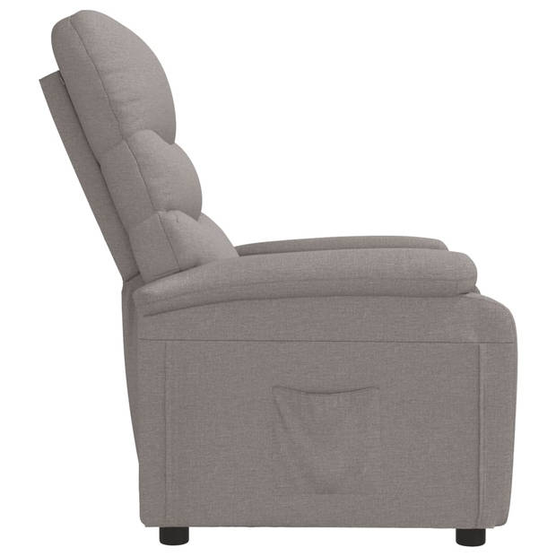 vidaXL Fauteuil verstelbaar stof taupe