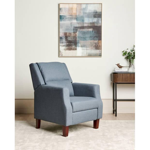 Beliani EGERSUND - TV-fauteuil-Blauw-Polyester