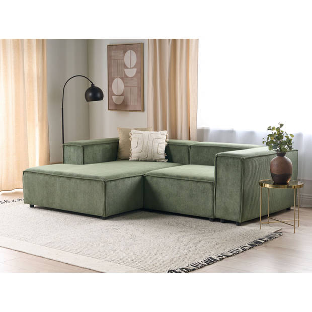 Beliani APRICA - Modulaire Sofa-Groen-Corduroy