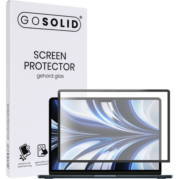 GO SOLID! Screenprotector voor MacBook Air M2 13,6-inch gehard glas