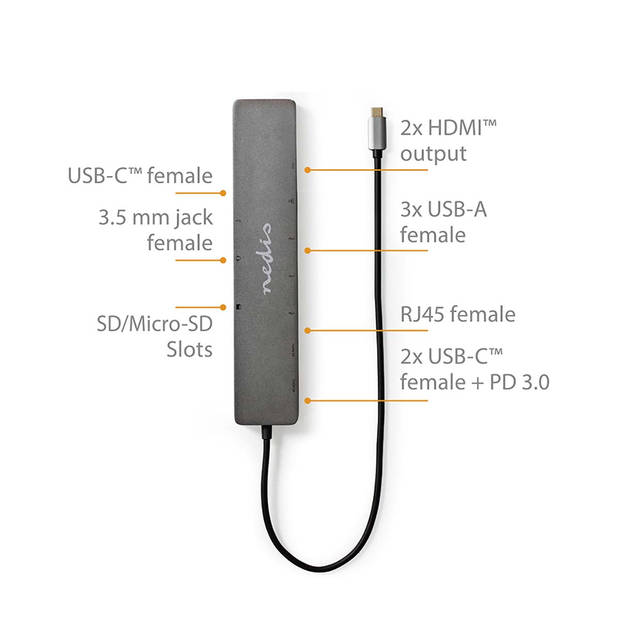 Nedis USB Multi-Port Adapter - CCBW64260AT02