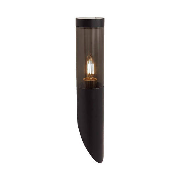 V-TAC VT-1183 VT-1183 BOLLARD TUINVERLICHTING E27 (400x76mm) SMOKE PLASTIC/SS BLACK BODY IP44