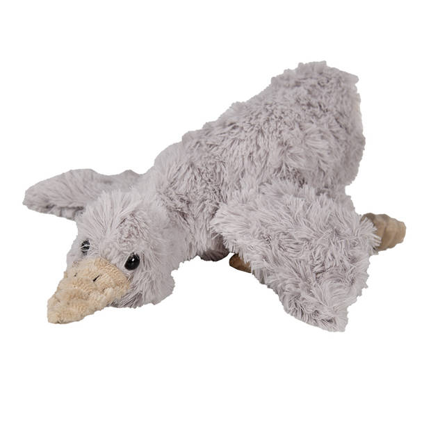 Clayre & Eef Knuffel Eend 39x15x10 cm Grijs Pluche Grijs