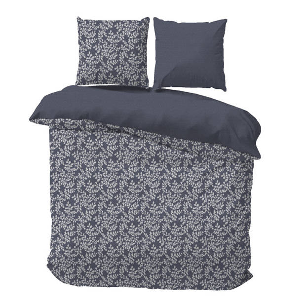 iSleep Dekbedovertrek Morris - Blauw - Lits-jumeaux XL 260x200/220 cm