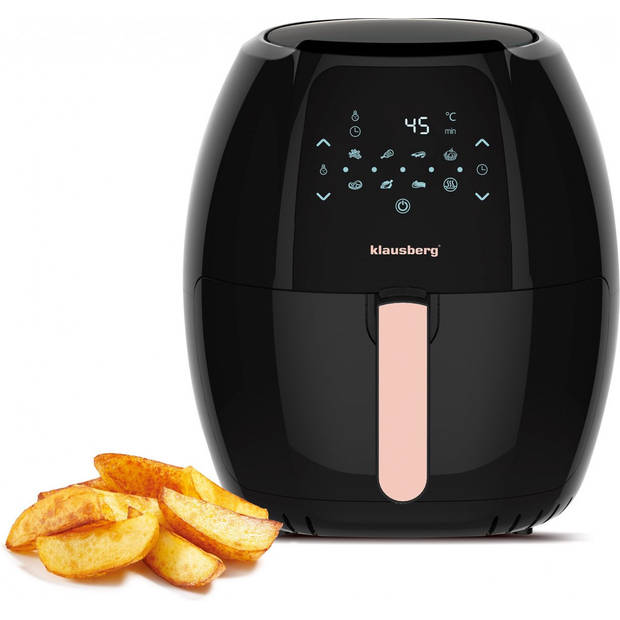 Klausberg 7572 - Airfryer - Zwart - 1800 Watt - 7,7 liter !!