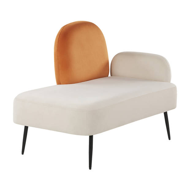 Beliani ARCEY - Chaise longue-Wit-Fluweel