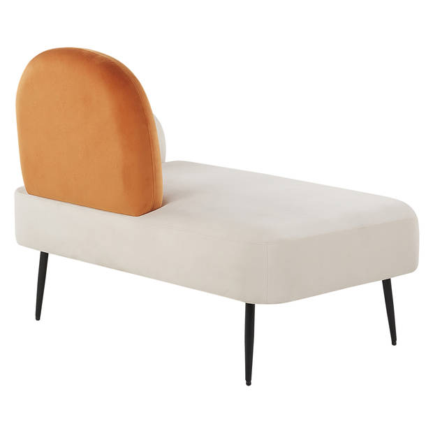 Beliani ARCEY - Chaise longue-Wit-Fluweel