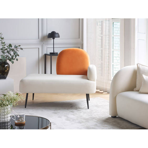 Beliani ARCEY - Chaise longue-Wit-Fluweel