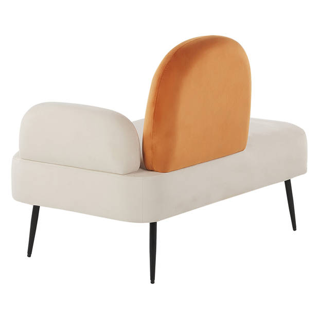 Beliani ARCEY - Chaise longue-Wit-Fluweel