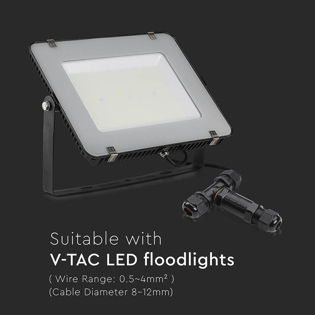 V-TAC VT-869-B LED schijnwerpers - Waterdicht - Aansluitklem - Blok - Zwart - IP68