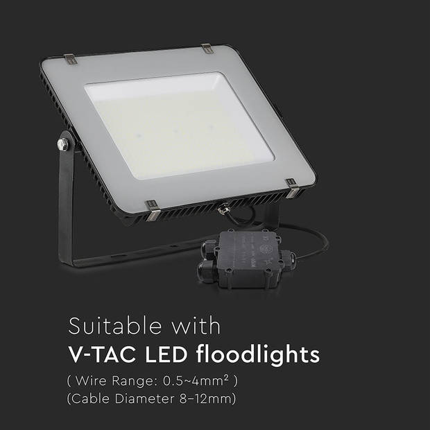 V-TAC VT-870-B LED schijnwerpers - Waterdicht - Aansluitklem - Blok - Zwart - IP68