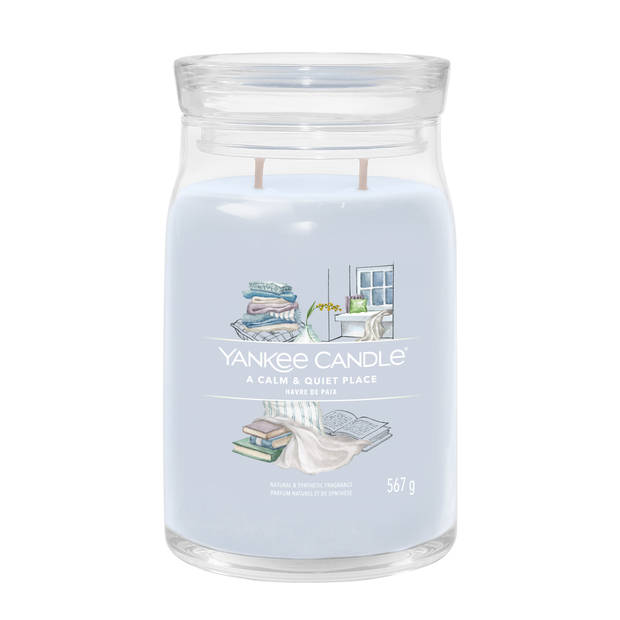 Yankee Candle Geurkaars Large - met 2 lonten - A Calm & Quiet Place - 16 cm / ø 9 cm