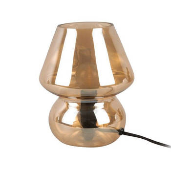 Tafellamp glass vintage – Amberbruin – Ø16cm