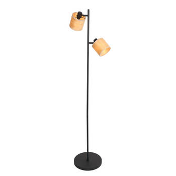 Steinhauer vloerlamp Bambus - zwart - bamboe - 28 cm - E14 fitting - 3670ZW