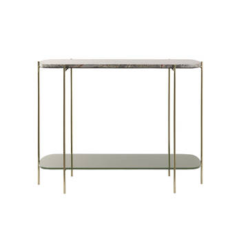 Light&living Side table 103x37x80 cm BESUT marmer groen+glas-goud