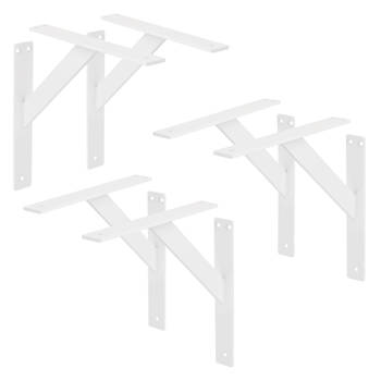 ML-Design 6 stuks plankdrager 240x240 mm, wit, aluminium, zwevende plankdrager, plankdrager, wanddrager voor