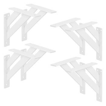 ML-Design 8 stuks plankdrager 180x180 mm, wit, aluminium, zwevende plankdrager, plankdrager, wanddrager voor
