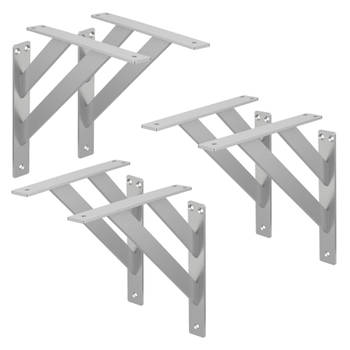 ML-Design 6 stuks plankdrager 240x240 mm, zilver, aluminium, zwevende plankdrager, plankdrager, wanddrager voor