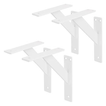 ML-Design 4 stuks plankdrager 180x180 mm, wit, aluminium, zwevende plankdrager, plankdrager, wanddrager voor