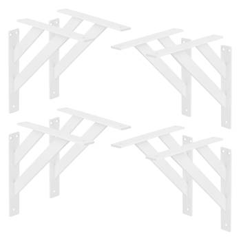 ML-Design 8 stuks plankdrager 240x240 mm, wit, aluminium, zwevende plankdrager, plankdrager, wanddrager voor
