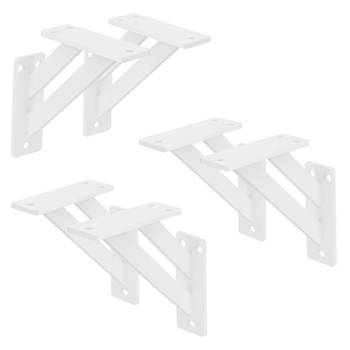 ML-Design 6 stuks Plankdrager 120x120 mm, Wit, Aluminium, Zwevende plankdrager, Plankdrager, Wanddrager voor