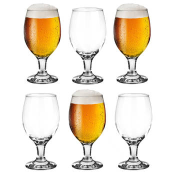 Glasmark Bierglazen - 6x - op voet - 360 ml - glas - speciaal bier - Bierglazen