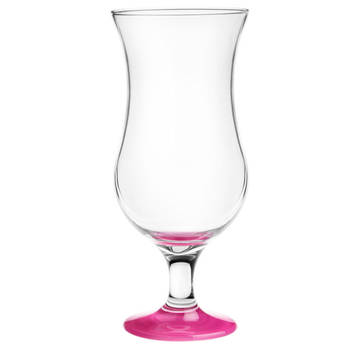 Glasmark Cocktail glazen - 6x - 420 ml - roze - glas - pina colada glazen - Cocktailglazen