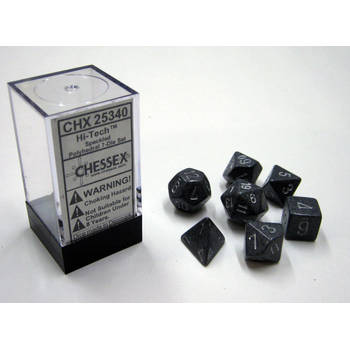 Chessex Hi-Tech gespikkelde polydobbelsteen set (7 stuks)