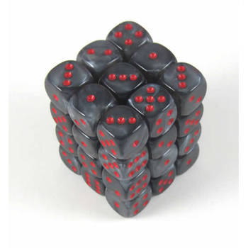 Chessex Fluweel Zwart/Rood D6 12mm Dobbelsteen Set (36 stuks)