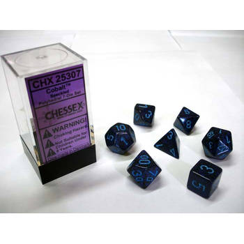 Chessex Cobalt Speckled Polydice Dobbelsteen Set (7 stuks)