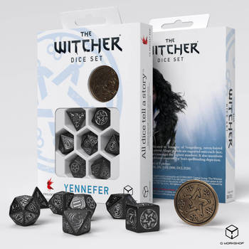 Q-Workshop The Witcher Dice Set - Yennefer - The Obsidian Star (7 pcs + coin)