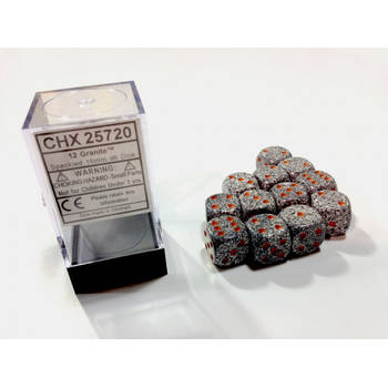 Chessex Graniet Gespikkeld D6 16mm Dobbelsteen Set (12 stuks)