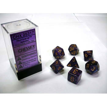 Chessex Hurricane Gespikkelde Polydice Dobbelsteen Set 7 stuks