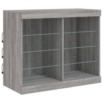 vidaXL Dressoir met LED-verlichting 81x37x67 cm grijs sonoma eiken