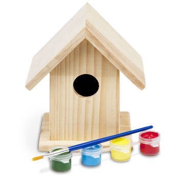 BS Toys houten vogelhuisje schilderen 6-delig