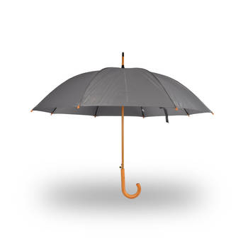 Paraplu Grijs Stormparaplu polyester 395g Stevige paraplu Opvouwbare paraplu Kunstsof handvat 89cm*98cm