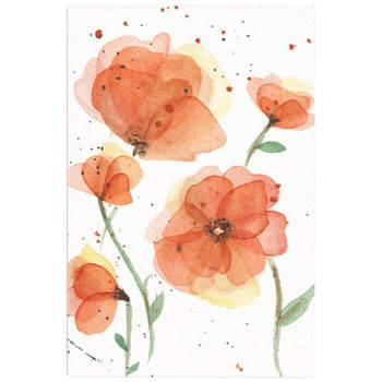 Fritsy kaart bloemen oranje 5 stuks