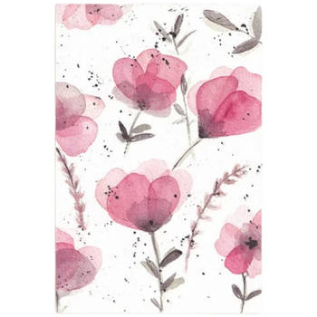 Fritsy kaart bloemen roze 5 stuks
