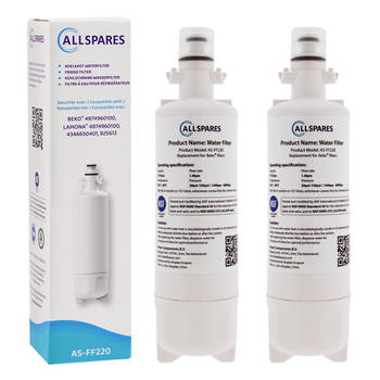 AllSpares Waterfilter (2x) voor koelkast geschikt voor LG Beko 874960100