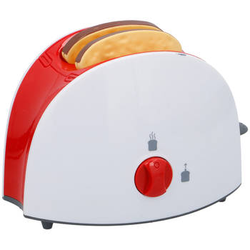 Eddy Toys Speelgoed Broodrooster - Speelgoed Keukengerei Toaster - Incl. Toast - Wit