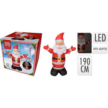 Kerstman Opblaasbaar Incl LED - 120x70x 190cm - Voor binnen en buiten