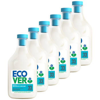 Ecover Wasverzachter Voordeelverpakking 6 x 1 L - Verzacht & Verzorgt - Roos & Bergamot Geur