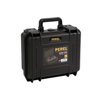 Perel Harde koffer, waterdicht (IP67), noppenschuim, plukschuim, 2 sloten, polypropyleen, zwart, 336 x 300 x 148 mm
