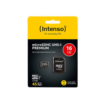 Intenso microSD-Card Class10 UHS-I 16GB Speicherkarte