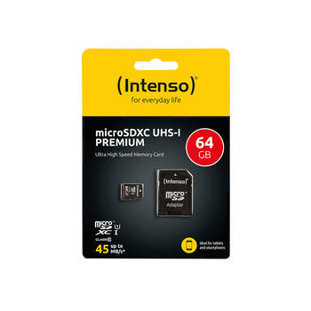 Intenso microSDXC Card 64GB Class 10 UHS-I Premium