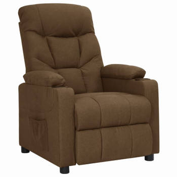 vidaXL Fauteuil verstelbaar stof bruin