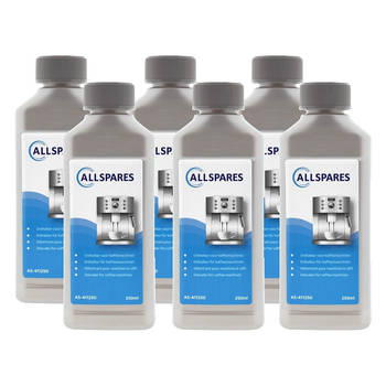 AllSpares Universele Ontkalker (6x 250ml) voor Koffiemachines geschikt voor Saeco / Philips CA6700 en Gaggia 21001681