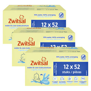 Zwitsal - Billendoekjes- Water & Care met Zwitsalgeur - 1872 babydoekjes - 36 x 52 stuks