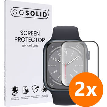 GO SOLID! Screenprotector voor Apple watch Series 8 (45 mm) gehard glas - Duopack