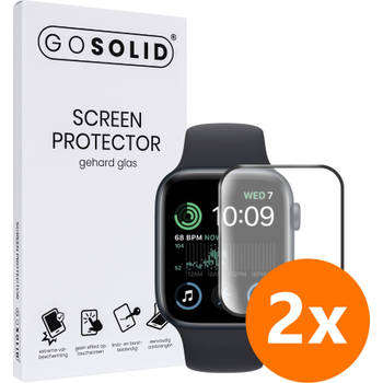 GO SOLID! Screenprotector voor Apple watch SE 2022 (44 mm) gehard glas - Duopack